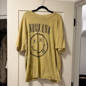 NIRVANA Distressed Yellow Tee